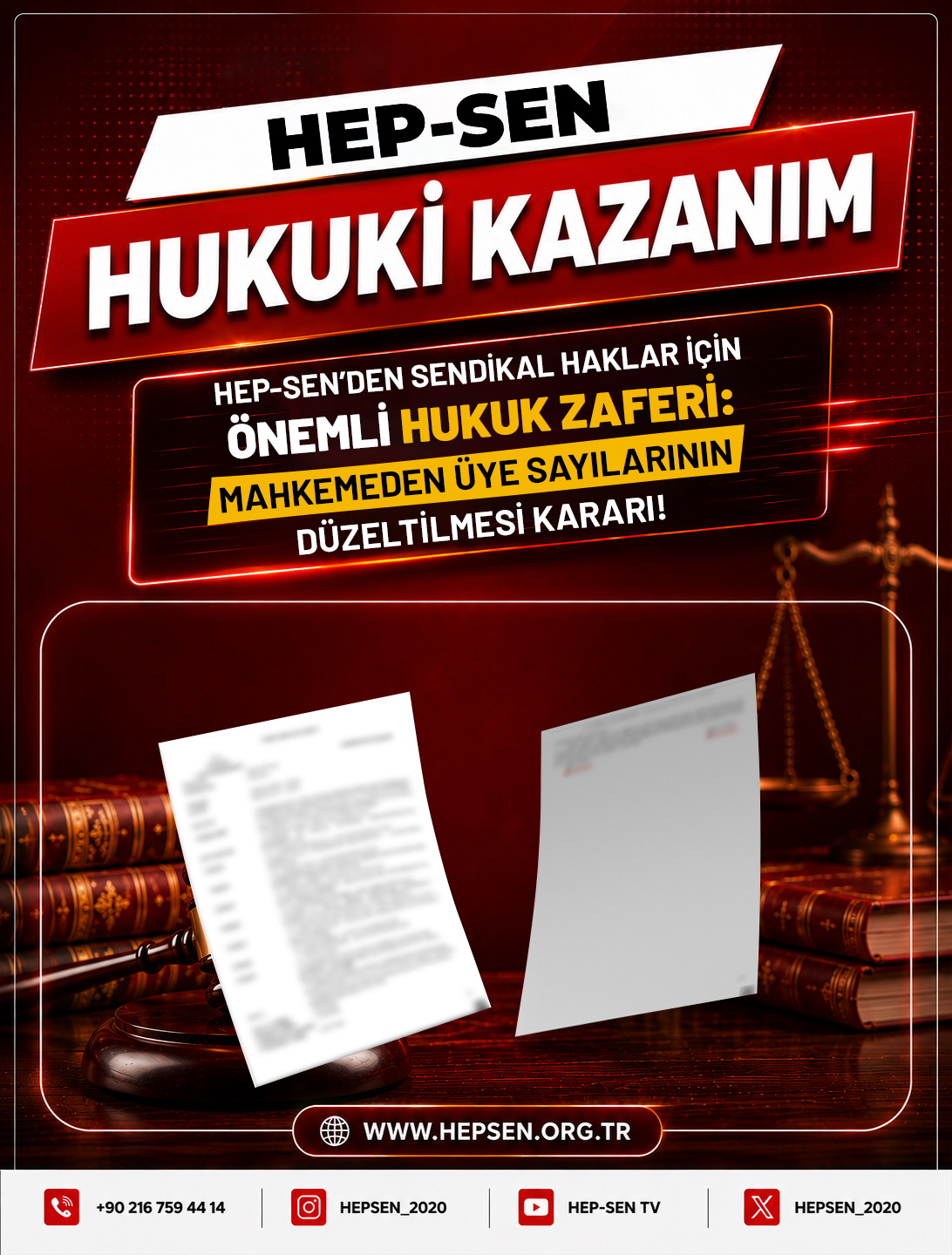 HEP-SEN'den Sendikal Haklar İçin Önemli Hukuk Zaferi: Mahkemeden Üye Sayılarının Düzeltilmesi Kararı